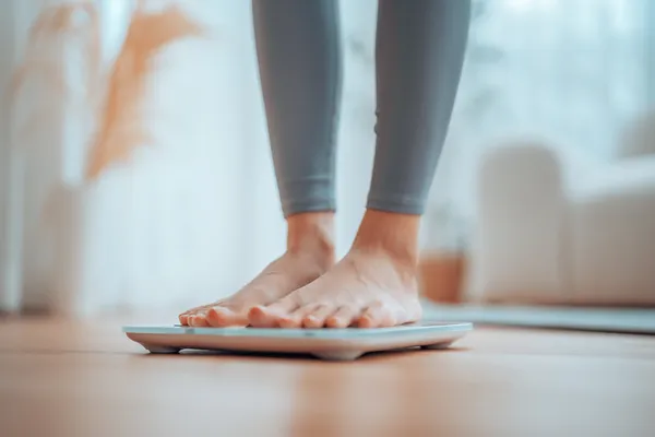 woman on the scale