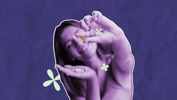 woman taking oral glutathione supplement