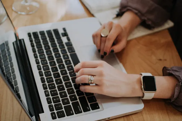 woman doing research online about abortion
